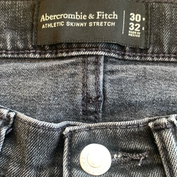 Abercrombie & Fitch Black Athletic Skinny Stretch Jeans Size 30 x 32 - Picture 6 of 8